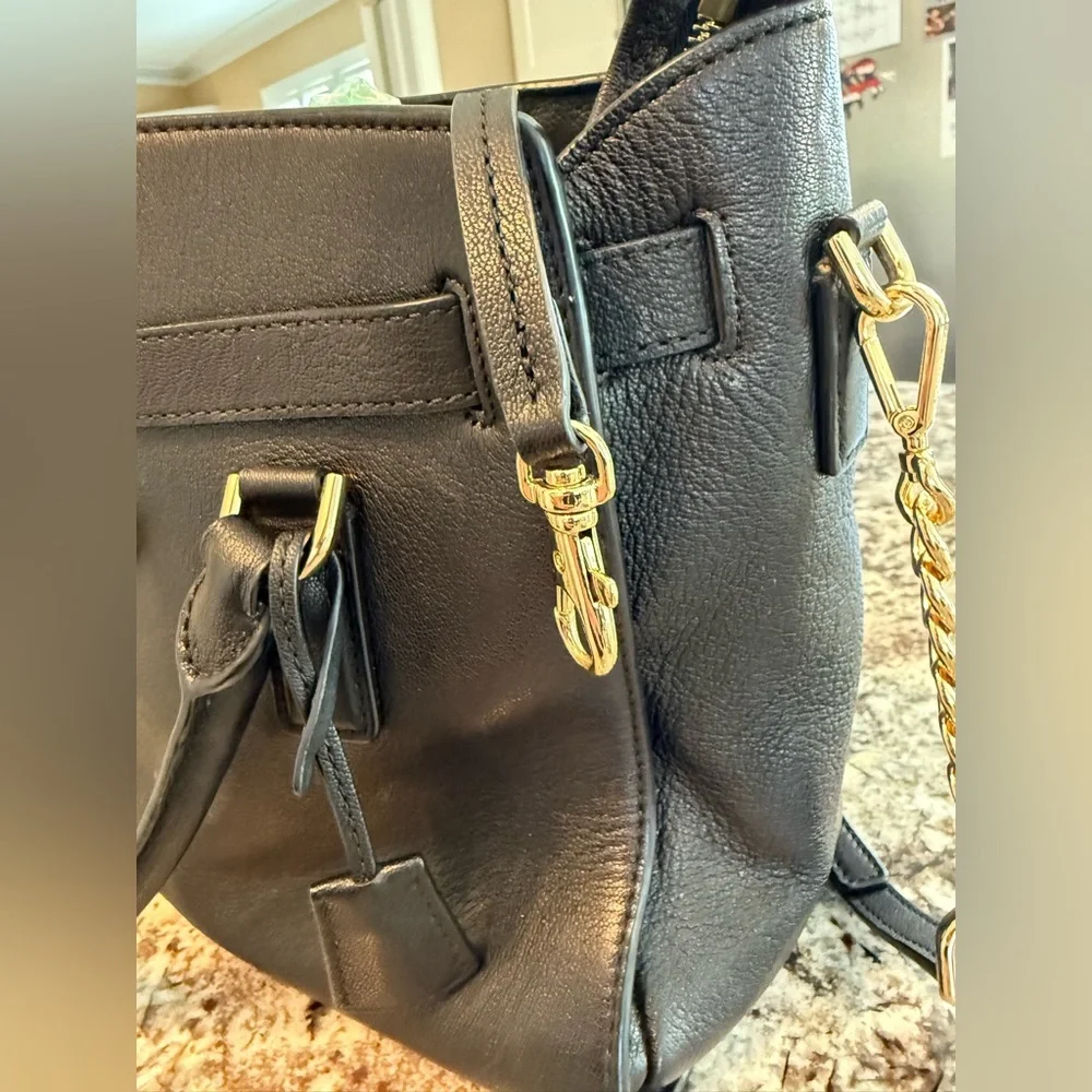 Michael Kors Lock Black and Gold Satchel with Luxurious Leather - Picture 6 of 16